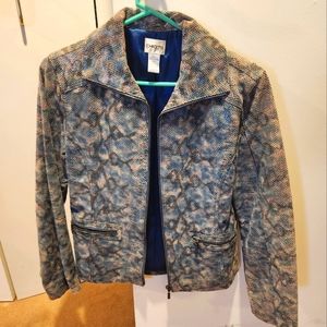 Leather jacket with zipper front and pockets. Chico's size .05